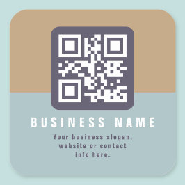 Bewerkbare moderne QR-code sjabloon | Gedempte kle Vierkante Sticker