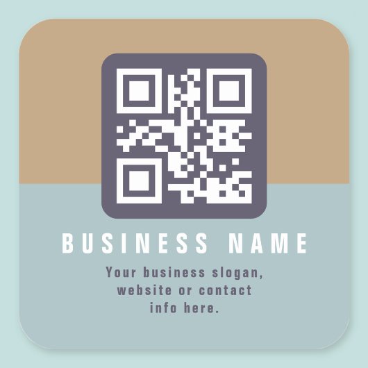 Bewerkbare moderne QR-code sjabloon | Gedempte kle Vierkante Sticker