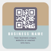 Bewerkbare moderne QR-code sjabloon | Gedempte kle Vierkante Sticker (Voorkant)