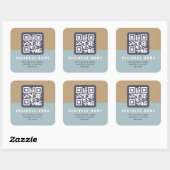 Bewerkbare moderne QR-code sjabloon | Gedempte kle Vierkante Sticker (Vel)