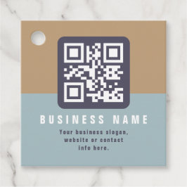 Bewerkbare moderne QR-code Sjabloon | Kleuren gede Bedankjes Labels