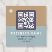 Bewerkbare moderne QR-code Sjabloon | Kleuren gede Bedankjes Labels (Voorkant)