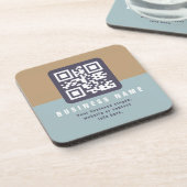 Bewerkbare moderne QR-code Sjabloon | Kleuren gede Bier Onderzetter (Linkerzijde)