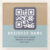 Bewerkbare moderne QR-code Sjabloon | Kleuren gede Glazen Onderzetter (Voorkant)