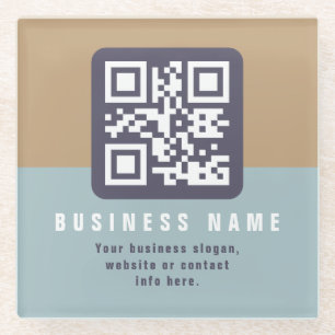 Bewerkbare moderne QR-code Sjabloon   Kleuren gede Glazen Onderzetter