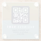 Bewerkbare moderne QR-code Sjabloon | Kleuren gede Glazen Onderzetter (Achterkant)