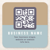 Bewerkbare moderne QR-code Sjabloon | Kleuren gede Kartonnen Onderzetters (Voorkant)