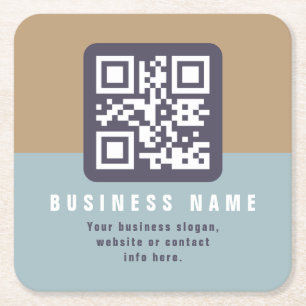 Bewerkbare moderne QR-code Sjabloon   Kleuren gede Kartonnen Onderzetters