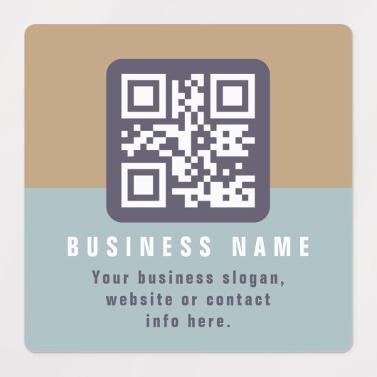 Bewerkbare moderne QR-code Sjabloon | Kleuren gede Labels (Design 1)