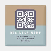 Bewerkbare moderne QR-code Sjabloon | Kleuren gede Magneet (Voorkant)