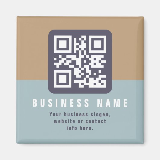 Bewerkbare moderne QR-code Sjabloon | Kleuren gede Magneet (Voorkant)