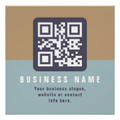 Bewerkbare moderne QR-code Sjabloon | Kleuren gede Perfect Poster (Voorkant)