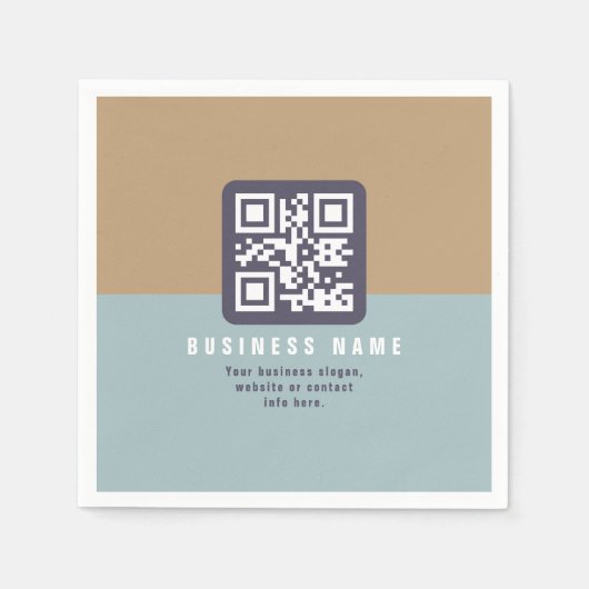 Bewerkbare moderne QR-code Sjabloon | Kleuren gede Servet (Voorkant)