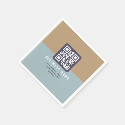 Bewerkbare moderne QR-code Sjabloon | Kleuren gede Servet (Hoek)