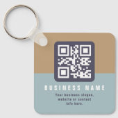 Bewerkbare moderne QR-code Sjabloon | Kleuren gede Sleutelhanger (Voorkant)