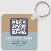 Bewerkbare moderne QR-code Sjabloon | Kleuren gede Sleutelhanger (Achterkant)