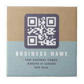 Bewerkbare moderne QR-code Sjabloon | Kleuren gede Tegeltje (Voorkant)