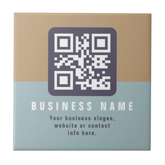 Bewerkbare moderne QR-code Sjabloon | Kleuren gede Tegeltje (Voorkant)