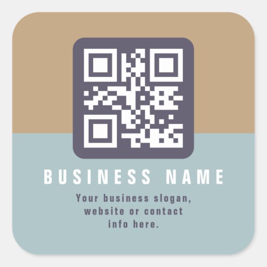 Bewerkbare moderne QR-code Sjabloon | Kleuren gede Vierkante Sticker (Voorkant)