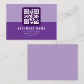 Bewerkbare moderne QR-code Sjabloon | Paars (Voorkant / Achterkant)