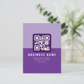 Bewerkbare moderne QR-code Sjabloon | Paars Briefkaart (Staand voorkant)