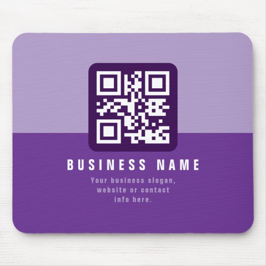 Bewerkbare moderne QR-code Sjabloon | Paars Muismat (Voorkant)