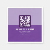 Bewerkbare moderne QR-code Sjabloon | Paars Servet (Voorkant)