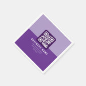 Bewerkbare moderne QR-code Sjabloon | Paars Servet (Hoek)