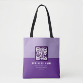 Bewerkbare moderne QR-code Sjabloon | Paars Tote Bag (Voorkant)