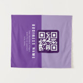 Bewerkbare moderne QR-code Sjabloon | Paars Wandkleed (Voorkant (horizontaal))