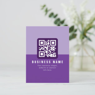 Bewerkbare moderne QR-code sjabloon Paarsen Briefkaart