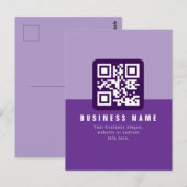 Bewerkbare moderne QR-code sjabloon | Paarsen Briefkaart (Voorkant / Achterkant)