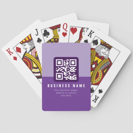 Bewerkbare moderne QR-code sjabloon | Paarsen Pokerkaarten (Achterkant)
