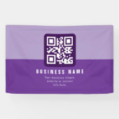 Bewerkbare moderne QR-code sjabloon | Paarsen Spandoek (Horizontaal)