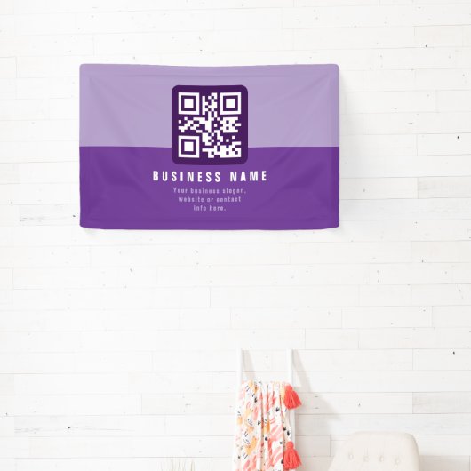 Bewerkbare moderne QR-code sjabloon | Paarsen Spandoek (Insitu)