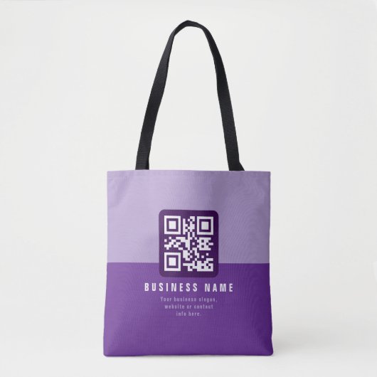 Bewerkbare moderne QR-code sjabloon | Paarsen Tote Bag (Voorkant)