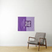 Bewerkbare moderne QR-code sjabloon | Paarsen Wandkleed (In Situ (horizontaal))