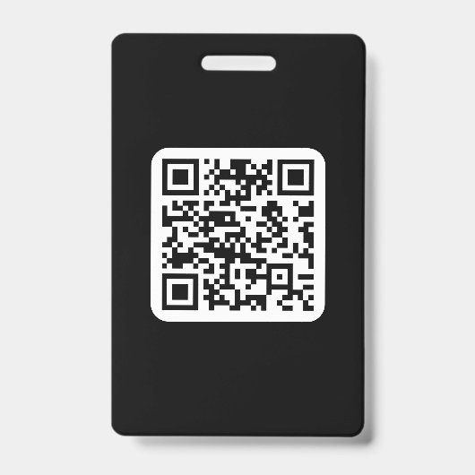 Bewerkbare moderne QR-code | Zwart Wit of elke kle Badge (Voorzijde)