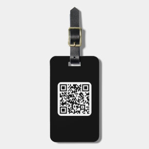 Bewerkbare moderne QR-code   Zwart wit of elke kle Bagagelabel