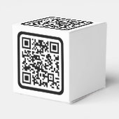 Bewerkbare moderne QR-code | Zwart Wit of elke kle Bedankdoosjes (Achterkant)