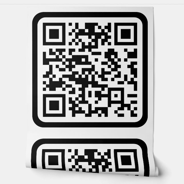 Bewerkbare moderne QR-code | Zwart wit of elke kle Behang (Afrollen)