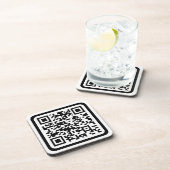 Bewerkbare moderne QR-code | Zwart wit of elke kle Bier Onderzetter (Rechterzijde)