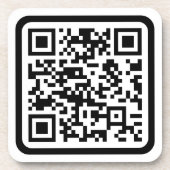 Bewerkbare moderne QR-code | Zwart wit of elke kle Bier Onderzetter (Voorkant)