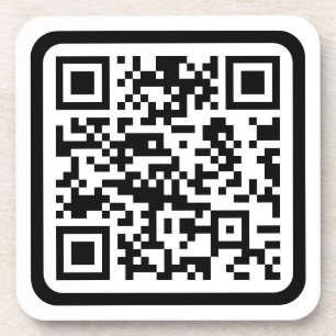 Bewerkbare moderne QR-code   Zwart wit of elke kle Bier Onderzetter