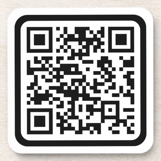 Bewerkbare moderne QR-code | Zwart wit of elke kle Bier Onderzetter (Voorkant)