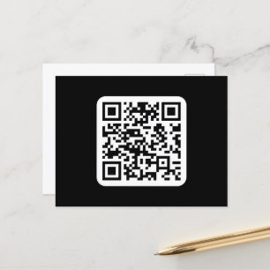 Bewerkbare moderne QR-code   Zwart wit of elke kle Briefkaart