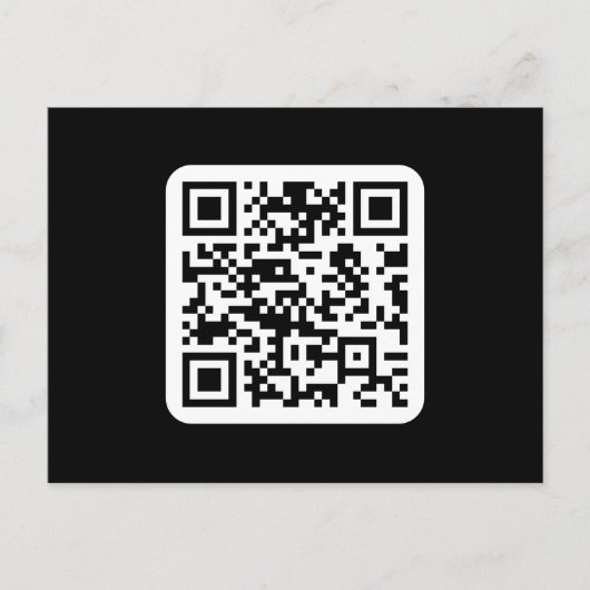 Bewerkbare moderne QR-code | Zwart wit of elke kle Briefkaart (Voorkant)
