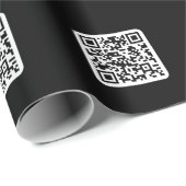 Bewerkbare moderne QR-code | Zwart wit of elke kle Cadeaupapier (Rol Hoek)