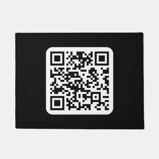 Bewerkbare moderne QR-code | Zwart wit of elke kle Deurmat (Voorkant)