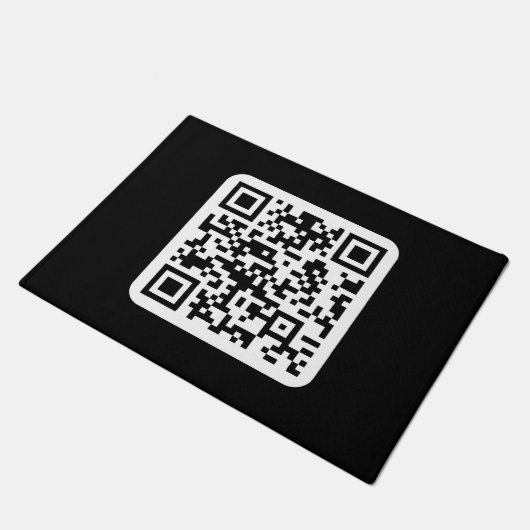 Bewerkbare moderne QR-code | Zwart wit of elke kle Deurmat (Schuin)